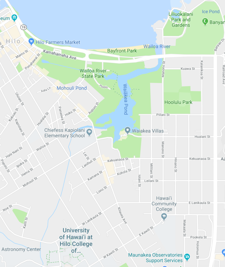 MAP OF HILO FROM HOʻOLULU PARK TO HAWAIICC AND UHH 862x1024 